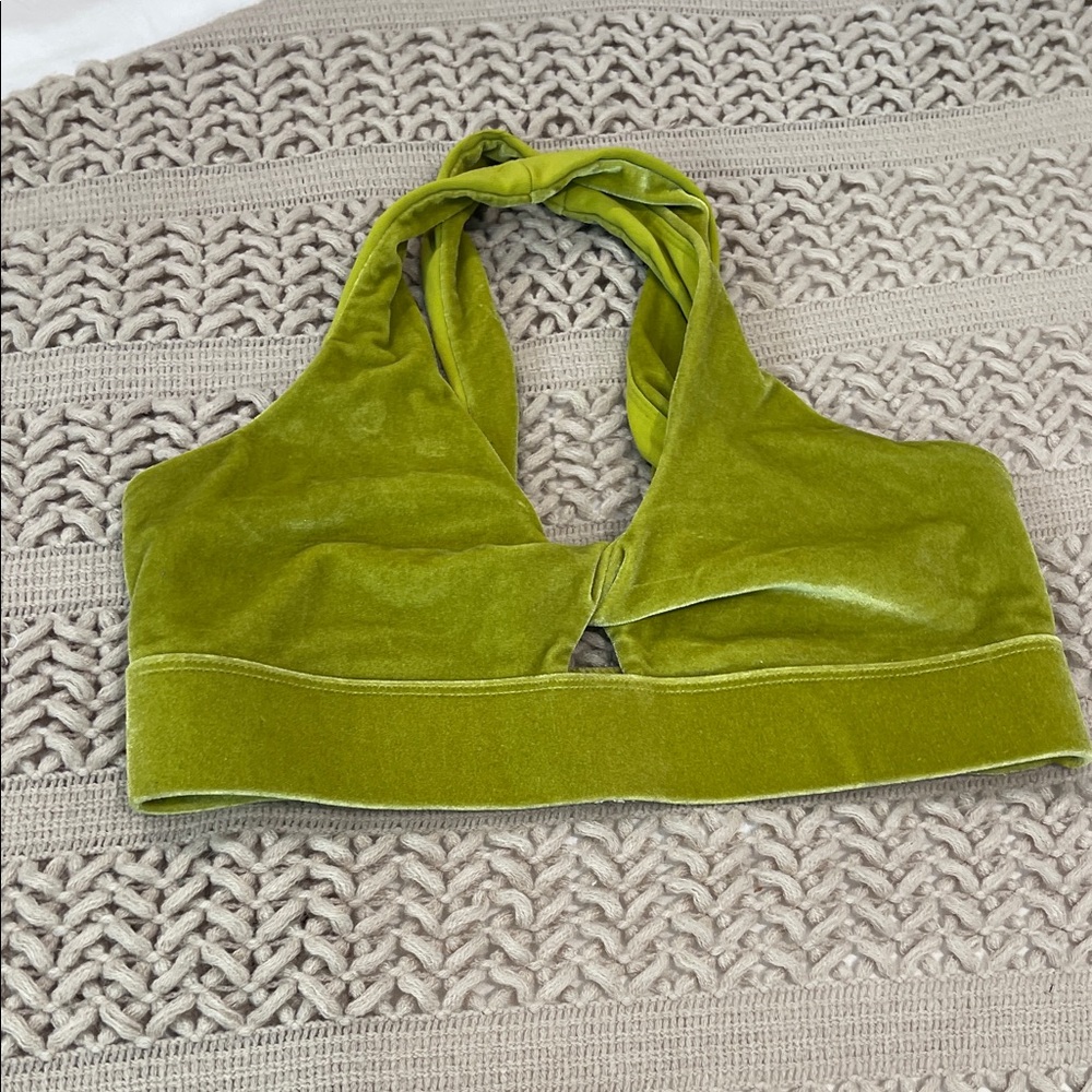Fabletics Velvety Green Sports Bra